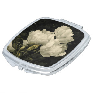 Study of a Peony Flower Compact Mirror
