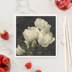 Study of a Peony Flower Napkins