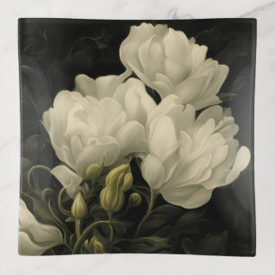 Study of a Peony Flower Trinket Tray