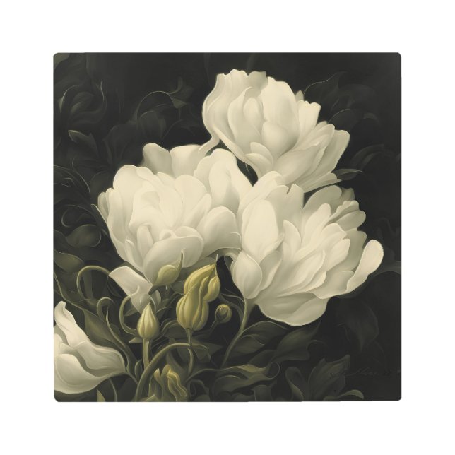 Study of a Peony Metal Print (Front)