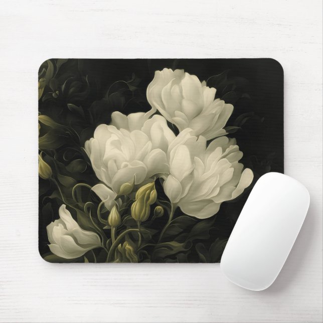 Study of a Peony Mouse Pad (With Mouse)