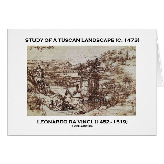 Study Of A Tuscan Landscape 1473 Leonardo da Vinci Cards (Front Horizontal)