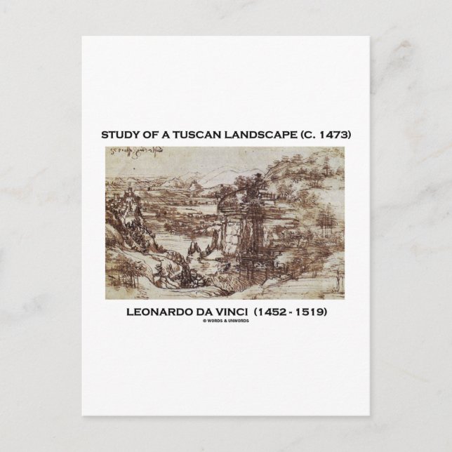 Study Of A Tuscan Landscape 1473 Leonardo da Vinci Postcard (Front)