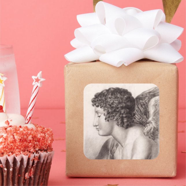 Study of an Angel (ca. 1819-1881)  Square Sticker (Party)