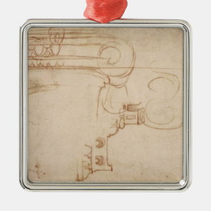 Study of an Ionic capital Metal Ornament