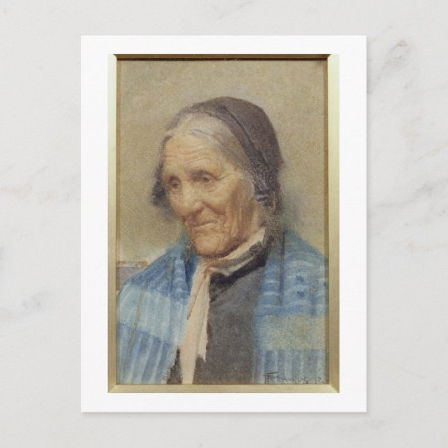 Study of an Old Woman, 1912 (w/c on paper) Postcard (Front)