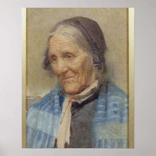 Study of an Old Woman, 1912 (w/c on paper) Poster (Front)