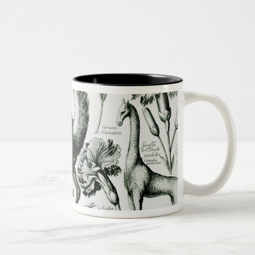 Study of Animals and Flowers engraved Two_Tone Coffee Mug