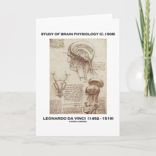 Study Of Brain Physiology Leonardo da Vinci 1508 Card