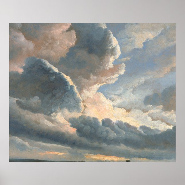 Study of Clouds with a Sunset near Rome Poster (Front)