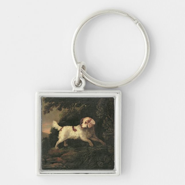 Study of Clumber Spaniel Keychain (Front)
