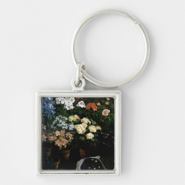Study of Flowers by Frederic Bazille Keychain (Front)