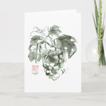 Study Of Grapes  Sumi-e Ink Painting Card by Zen_Ink at Zazzle