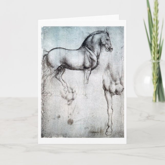 Study of Horse, Leonardo da Vinci Card (Front)