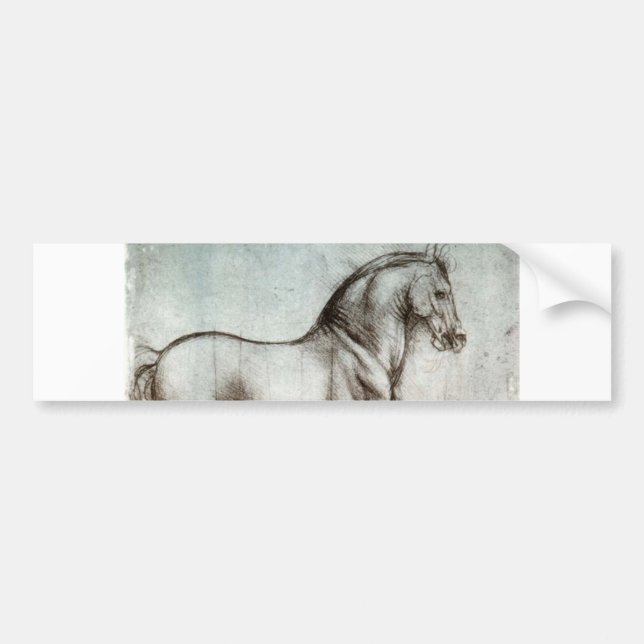 Study of horses - Leonardo da Vinci Bumper Sticker (Front)