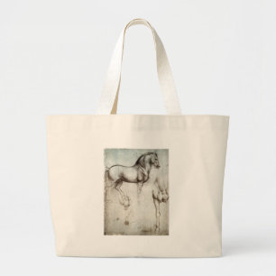 Study of horses - Leonardo da Vinci Large Tote Bag