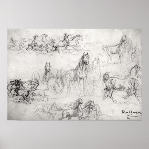 Study of Horses Poster