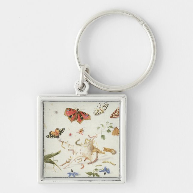 Study of Insects and Flowers Keychain (Front)