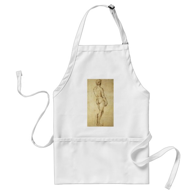 Study of Michelangelo's David Statue by Raphael Adult Apron (Front)