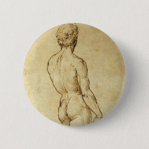 Study of Michelangelo's David Statue by Raphael Button