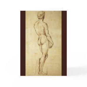 Study of Michelangelo's David Statue by Raphael Card