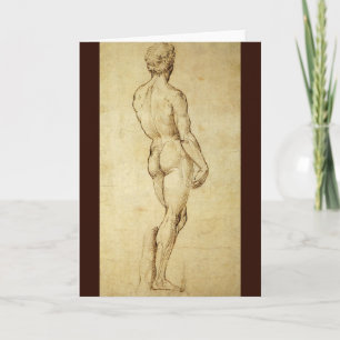 Study of Michelangelo's David Statue by Raphael Card