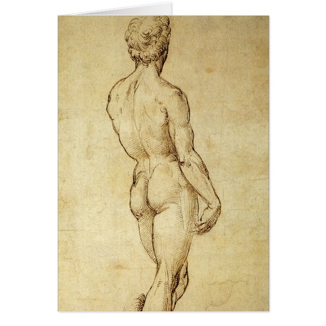 Study of Michelangelo's David Statue by Raphael Cards (Front)