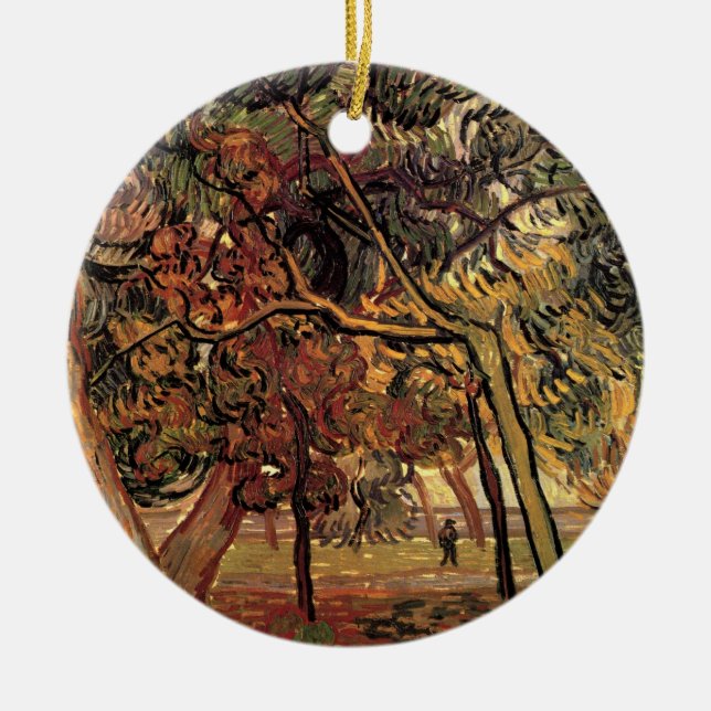 Study of Pine Trees by Vincent van Gogh Ceramic Ornament (Front)