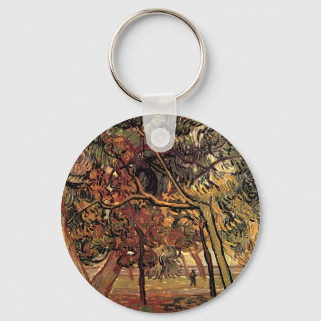 Study of Pine Trees by Vincent van Gogh Keychain (Front)