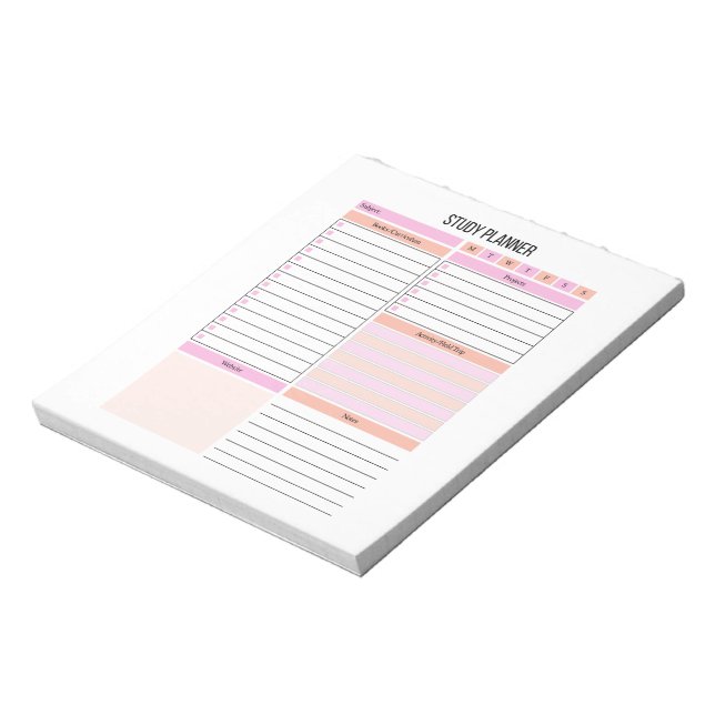 Study Planner Notepad (Rotated)