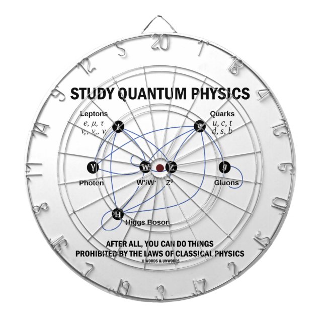 Study Quantum Physics You Can Do Things Dartboard With Darts (Front)