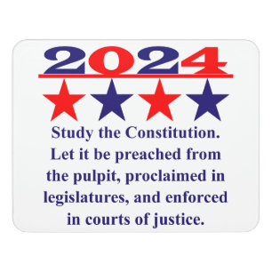 Study The Constitution - Political Quote Door Sign