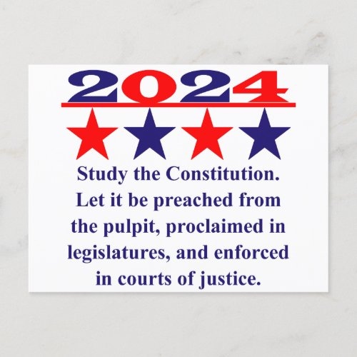 Study The Constitution _ Political Quote  Postcard
