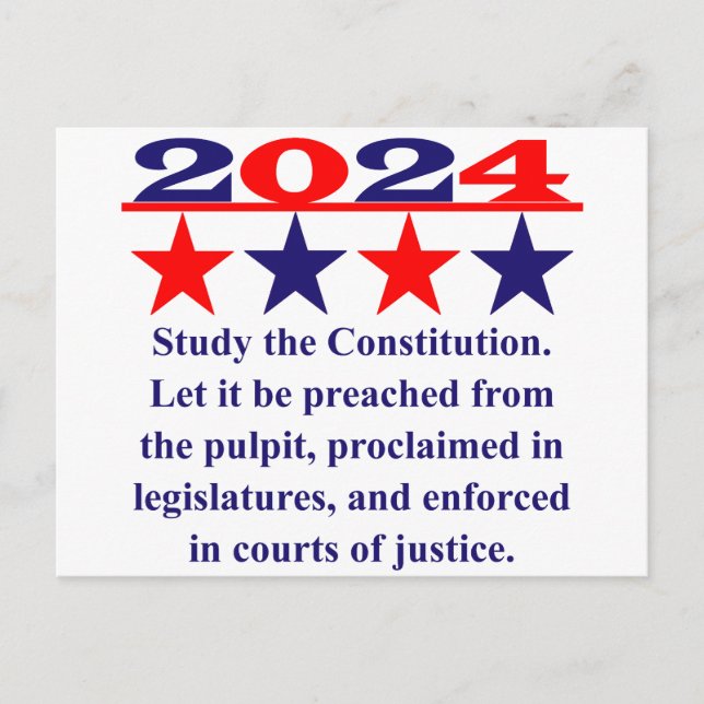 Study The Constitution - Political Quote  Postcard (Front)