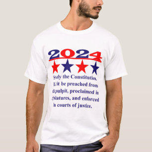 Study The Constitution - Political Quote  T-Shirt