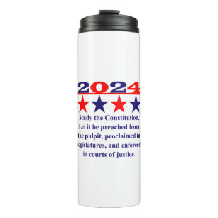 Study The Constitution - Political Quote  Thermal Tumbler