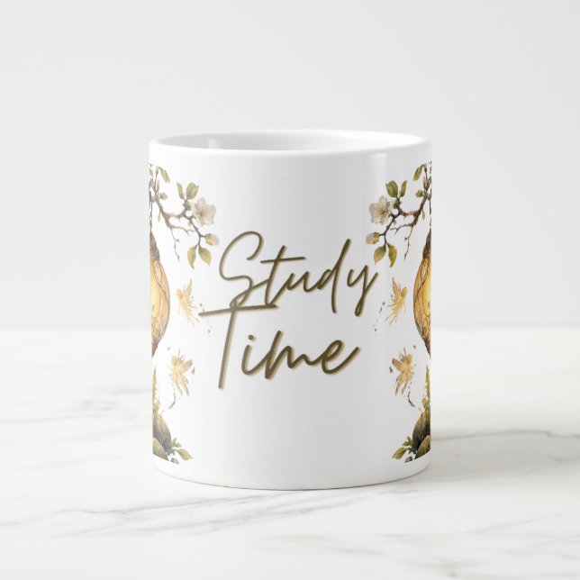 Study Time Aesthetic Typography  Giant Coffee Mug (Front)
