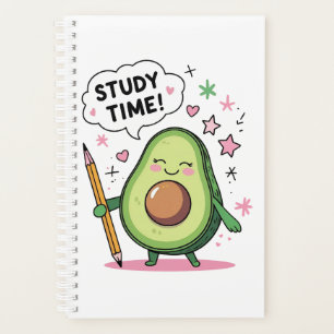 Study Time Cute Avocado Kawaii Student Funny  Planner