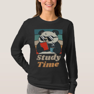 Study Time Panda Bear Cute Retro Animal Student T-Shirt