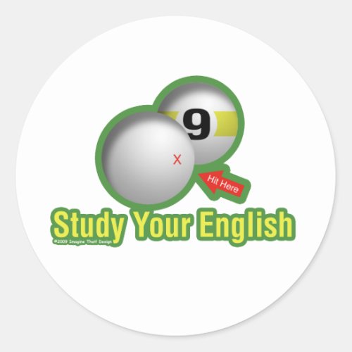 Study Your English Classic Round Sticker