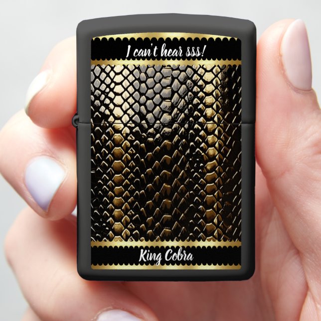 Studying black and gold snake patterns zippo lighter (In Hand)