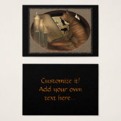 Studying Cat Lessons ATC ACEO (Front & Back)