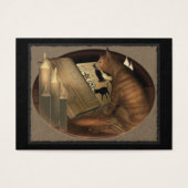 Studying Cat Lessons ATC ACEO (Front)