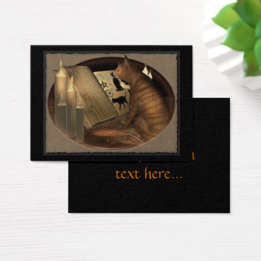 Customizable Studying Cat Lessons ATC ACEO Business Card Templates
