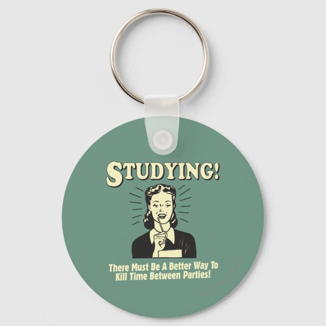 Studying: Kill Time Keychain (Front)