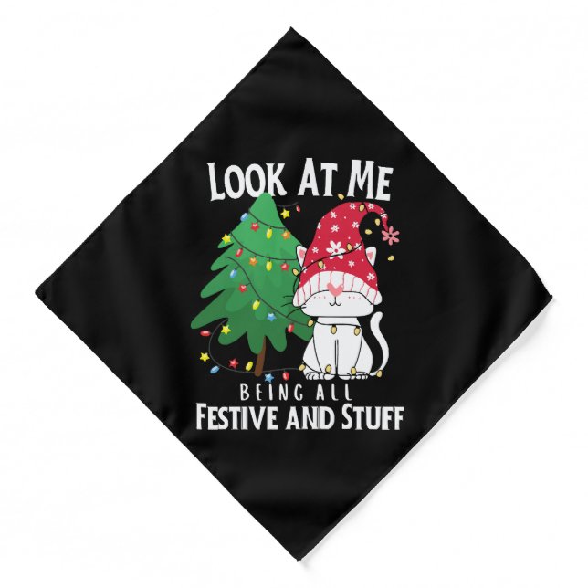  Stuff Funny Christmas Cat Bandana (Front)