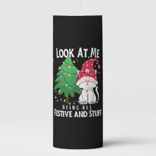 Stuff Funny Christmas Cat Pillar Candle