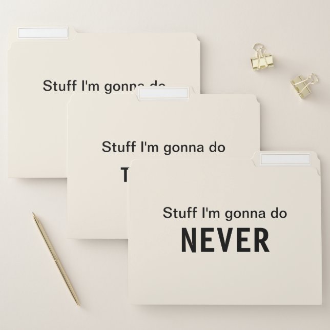 Stuff I'm Gonna Do Today, Tomorrow & Never File Folder (Set)