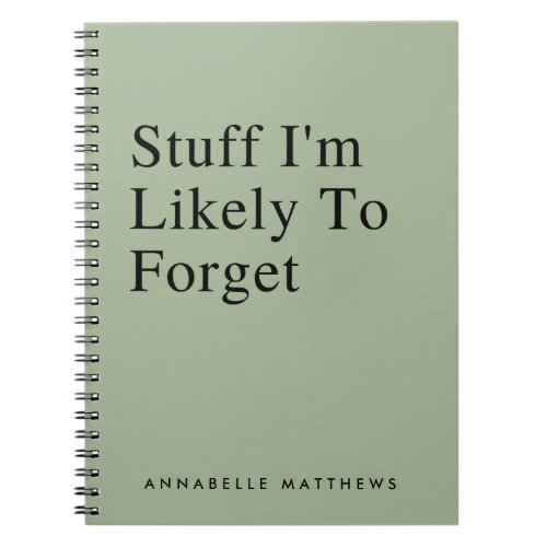 Stuff Im Likely To Forget Funny Quote To Do List Notebook