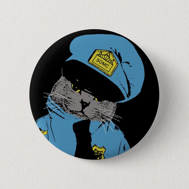 Stuff on my cat - Cop Pinback Button (Front)